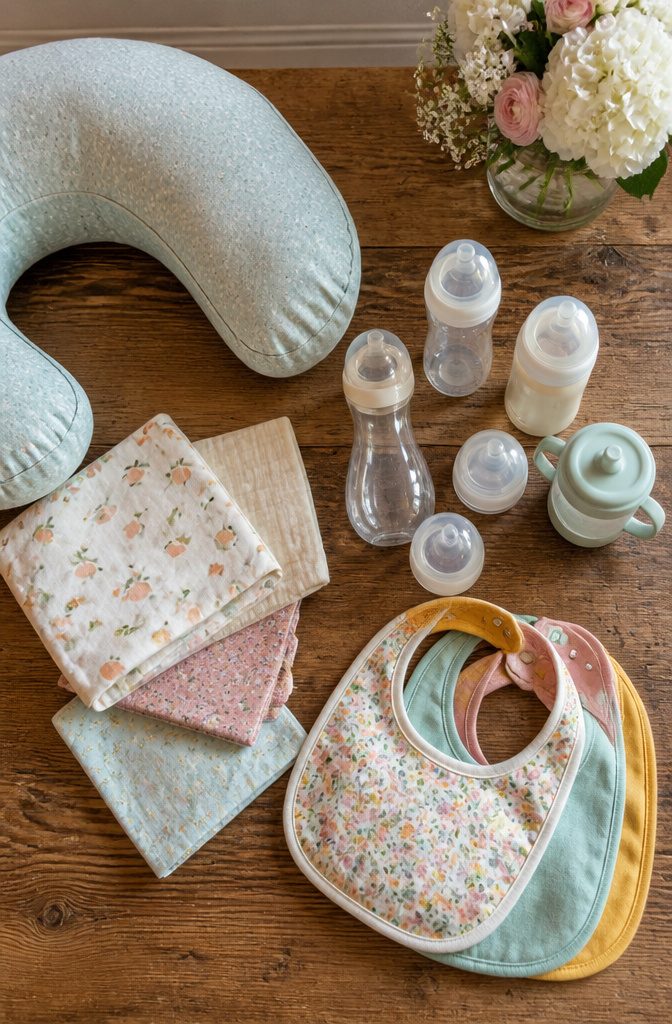 Baby Needs List: The Essential Checklist for Diapering to Baby's First Outings 3 A breast pump alongside baby bottles on a countertop.
