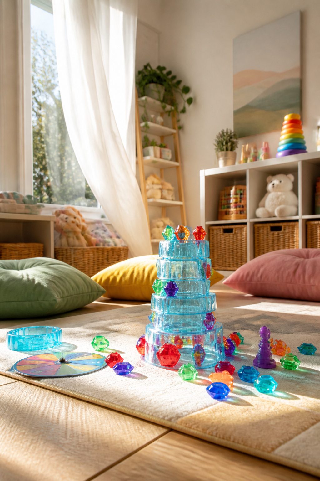 Dragon's Breath game with stacked ice rings and colorful crystals.