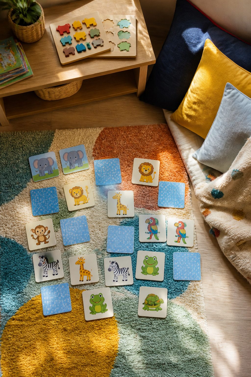 Memory Match game cards laid out for play.