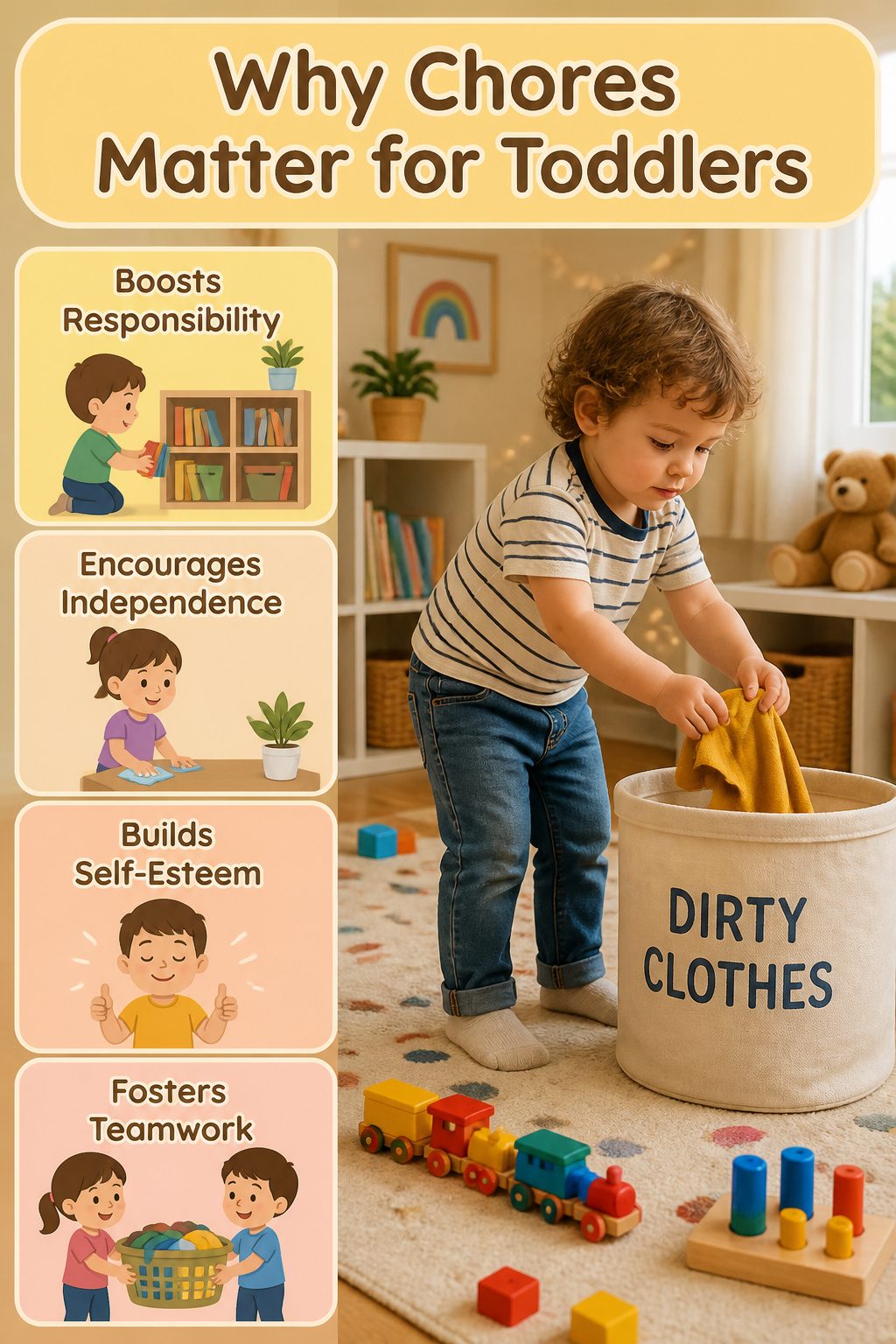 An infographic showing the importance of chores for toddlers.