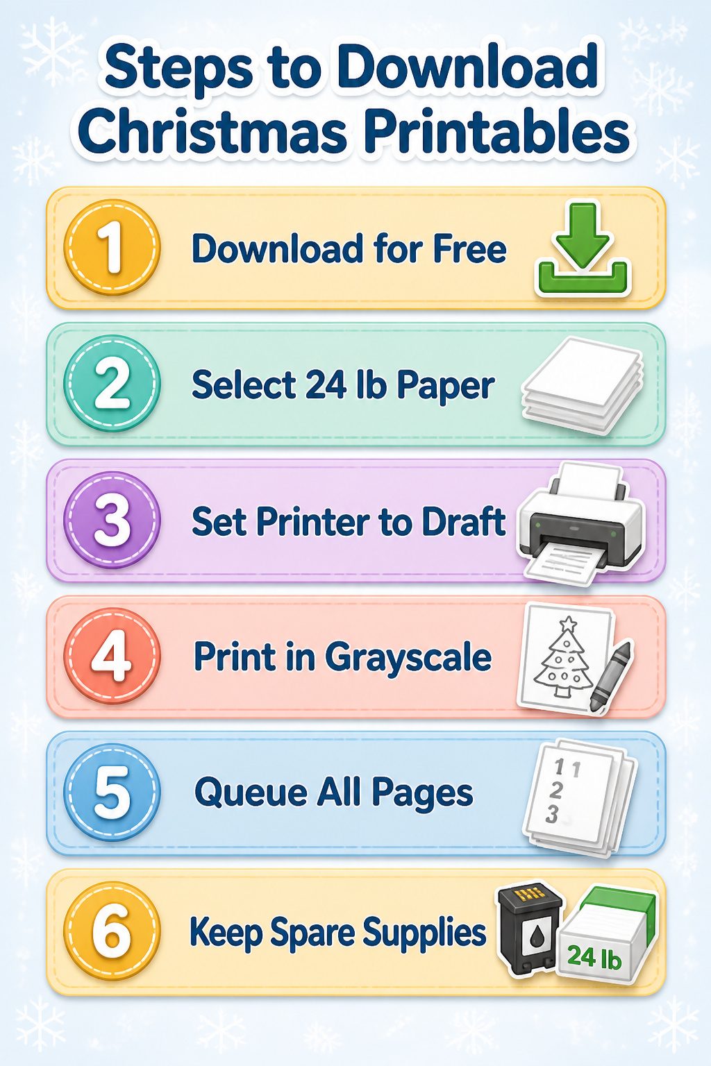 Christmas Printables for Preschoolers: Worksheets, Crafts, and Activities 8 Instructions for downloading Christmas printables displayed on a screen.
