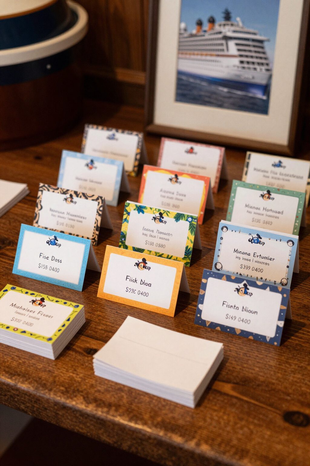 Disney Cruise Fish Extender: Organizers, Groups, Gifts & Pixie Dust 7 A display of calling cards designed for Fish Extender exchanges.