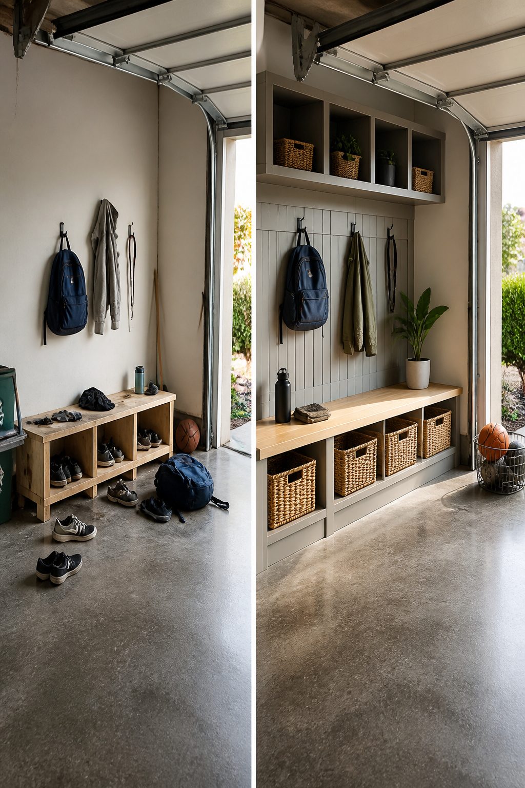 Garage Drop Zone: How to Plan and Build the Right Setup 5 Hooks and cubbies designed for easy access in a drop zone.