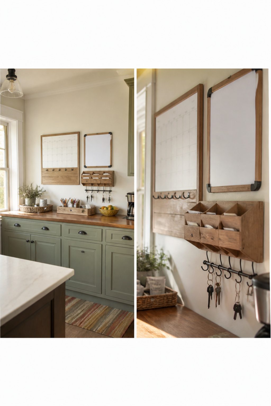 10 Family Command Center Ideas That Actually Work in 2026 13 A compact family command center with a calendar, mail slot, and reminders.