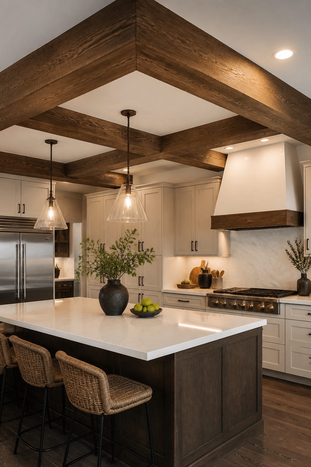 A box beam is shown as a four-sided hollow frame in a ceiling.