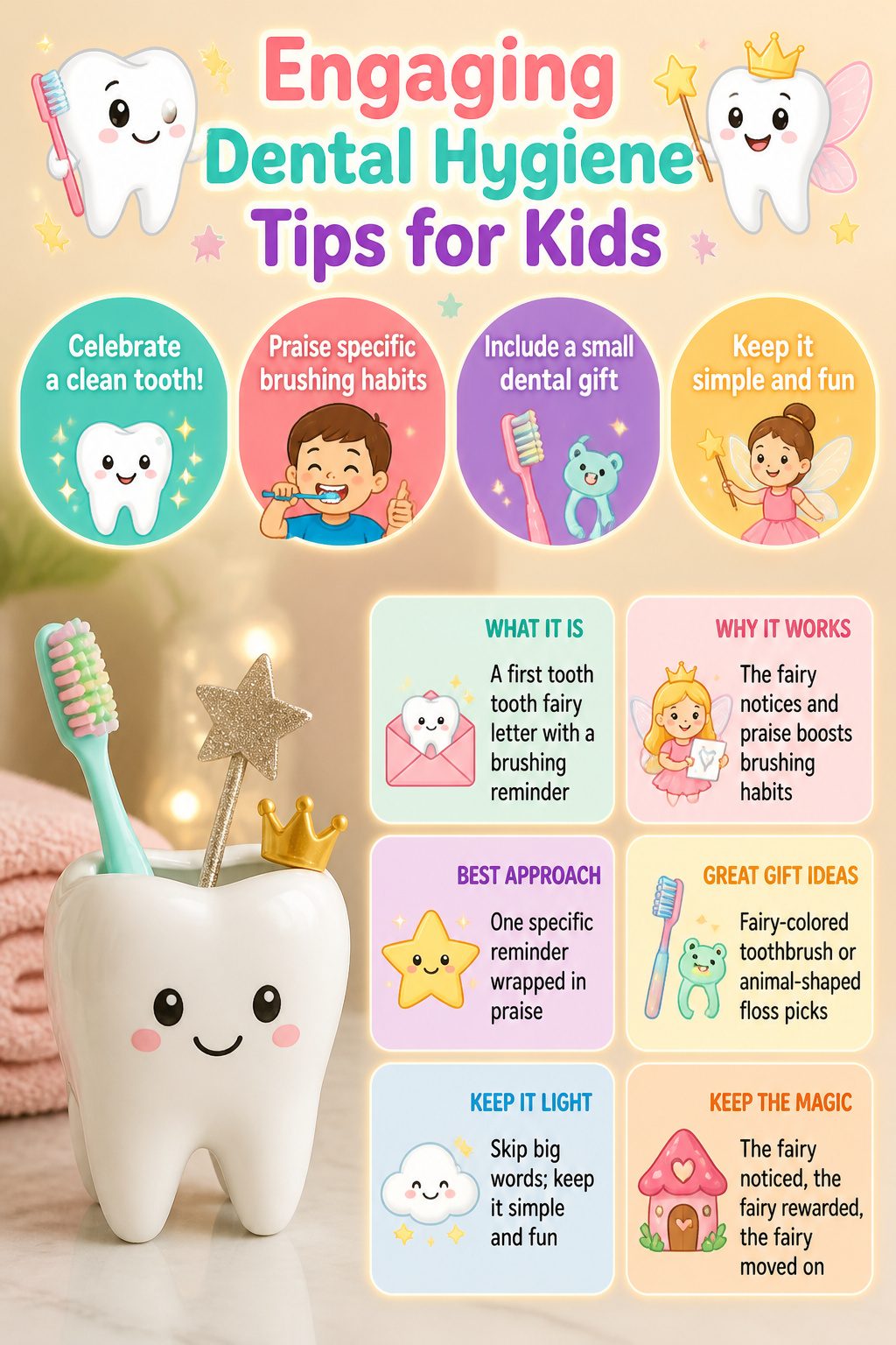 First Tooth Tooth Fairy Letter Ideas for 2026 7 A letter highlighting brushing reminders from the Tooth Fairy.