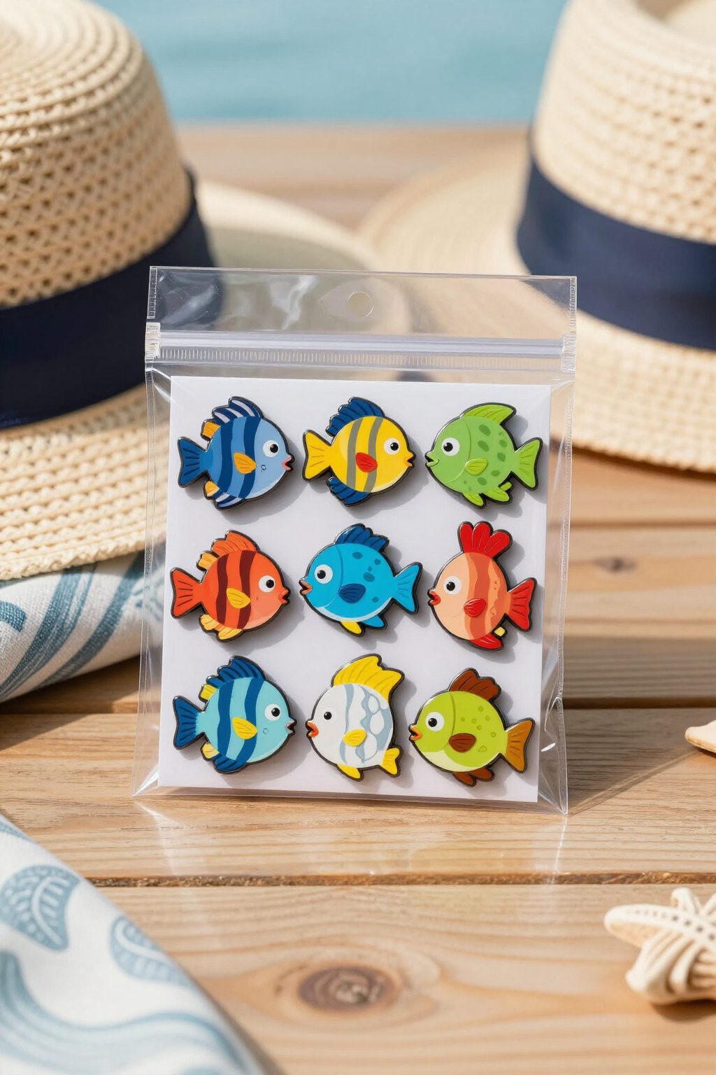 Fish Extender Gift Ideas for Disney Cruise Line (2026) 5 An assortment of Disney trading pins displayed in a clear bag.