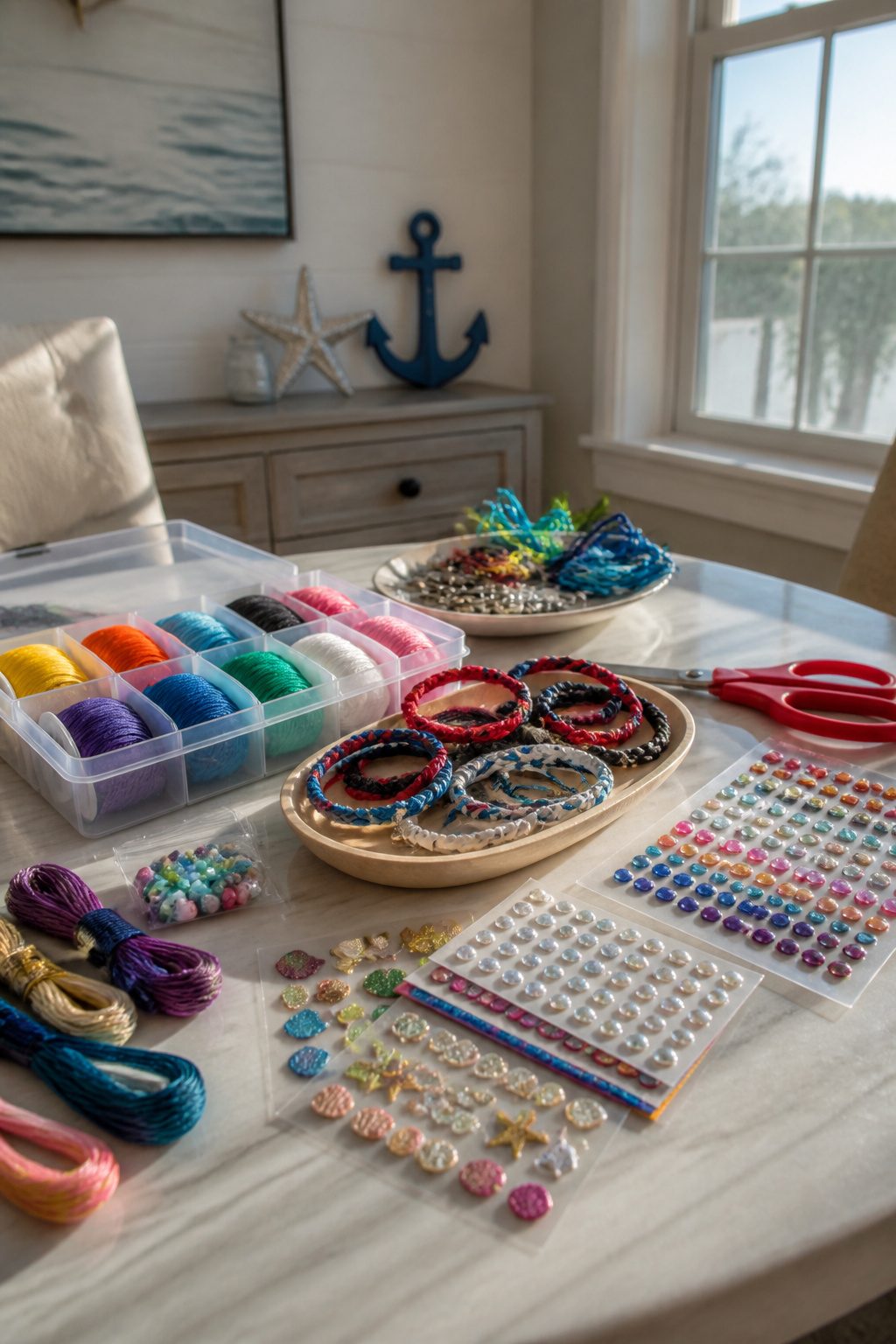 Fish Extender Gift Ideas for Disney Cruise Line (2026) 31 Colorful craft supplies spread out for making DIY gifts.
