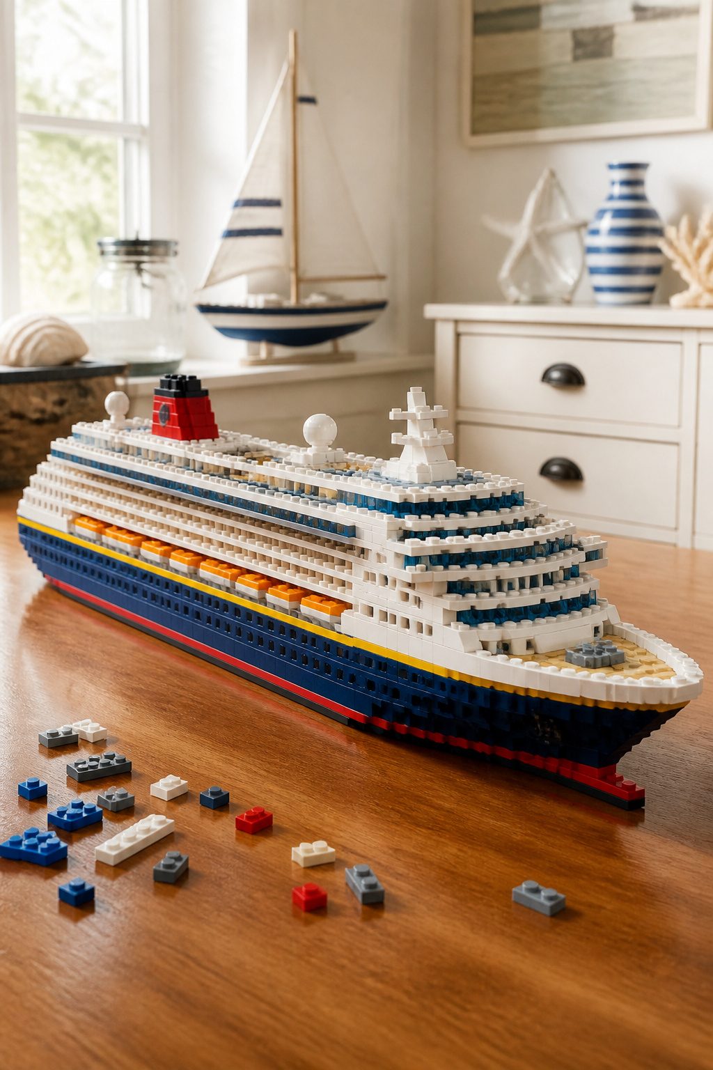 Fish Extender Gift Ideas for Disney Cruise Line (2026) 19 A mini LEGO cruise ship ready to be built and displayed.