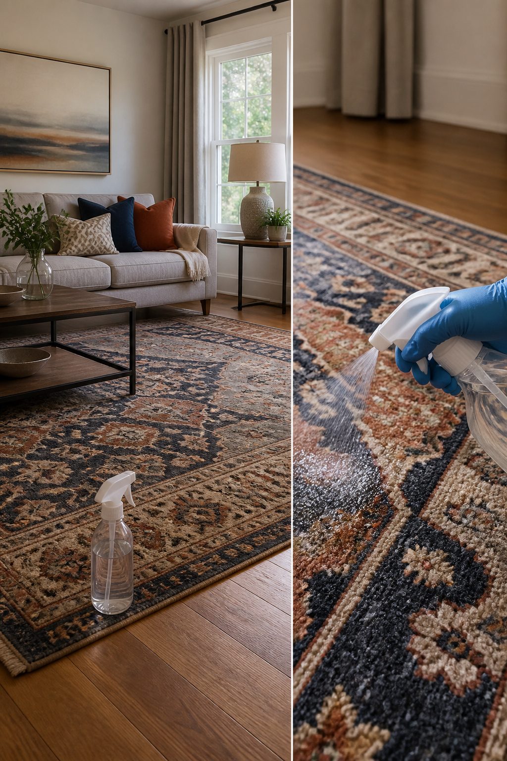 Force of Nature Cleaner Review: What It Cleans and What It Does Not 6 Rugs and fabrics being cleaned with Force of Nature cleaner.