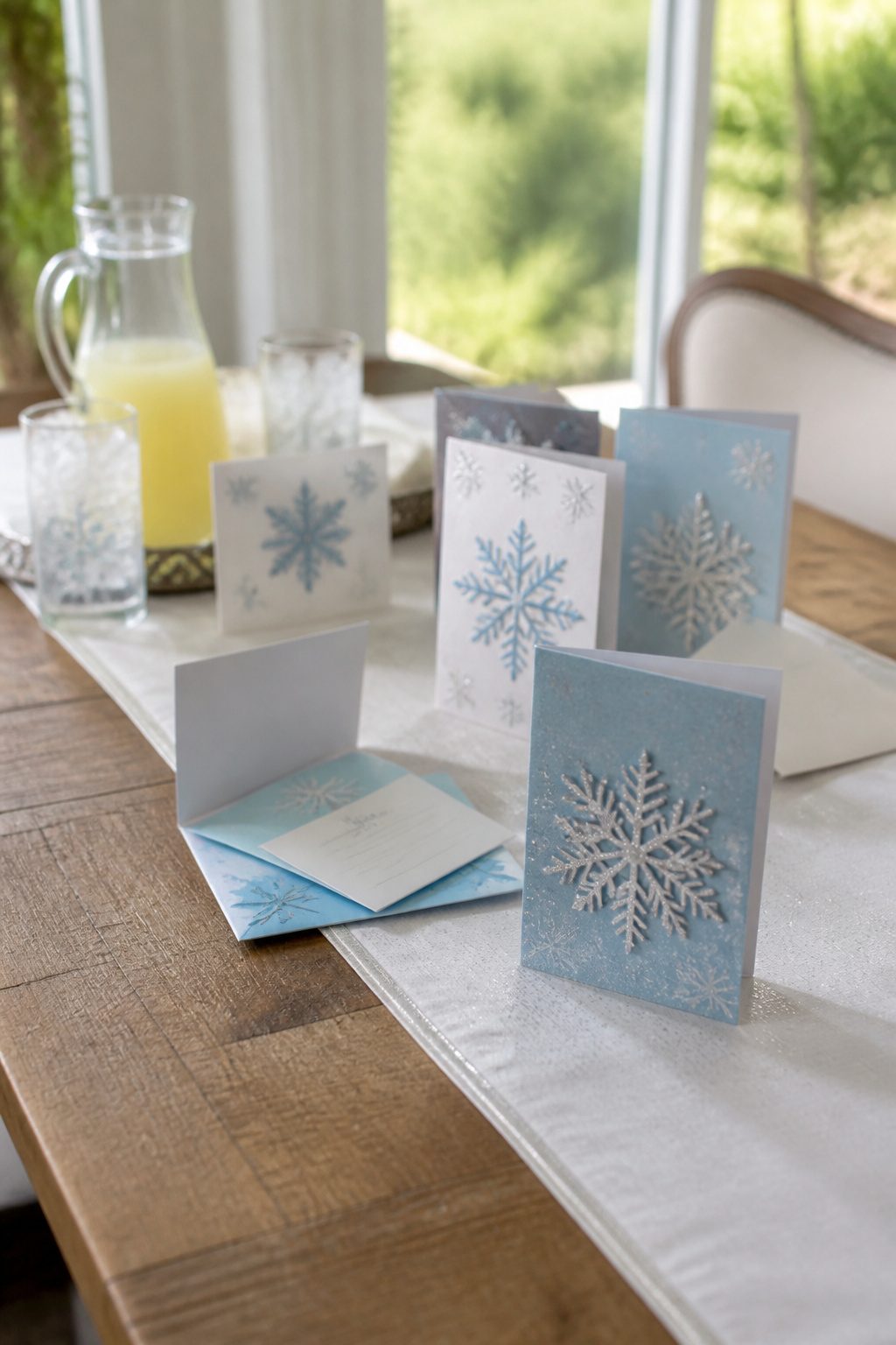 Frozen Themed Birthday Party: Your Complete 2026 Guide 1 A collection of Frozen-themed birthday invitations on a wooden table.