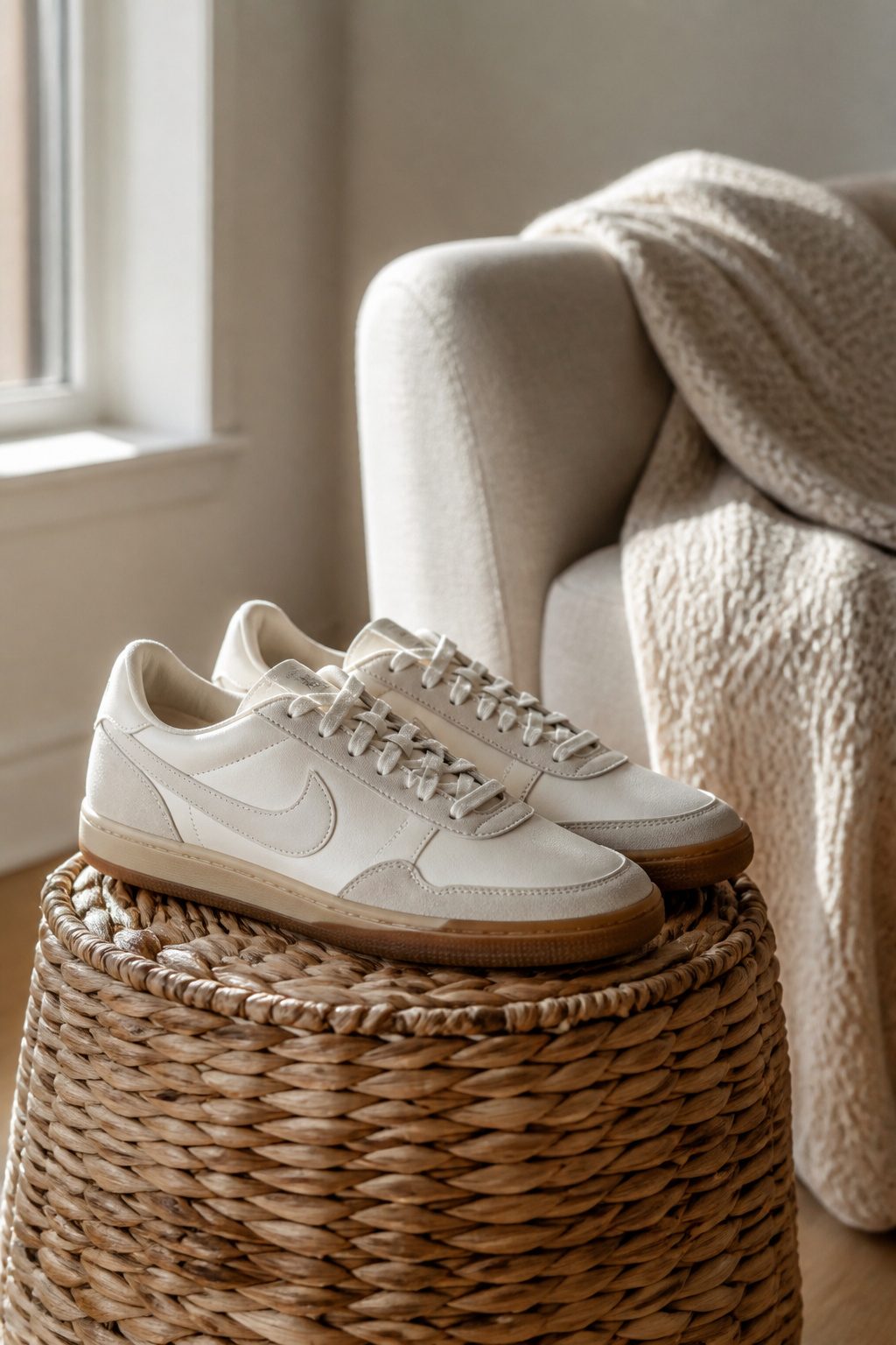 A pair of Nike Pacific shoes placed on a neutral background.