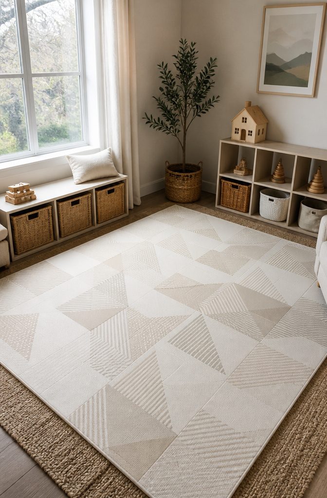 Little Nomad play mat in a children's room with functional furniture.