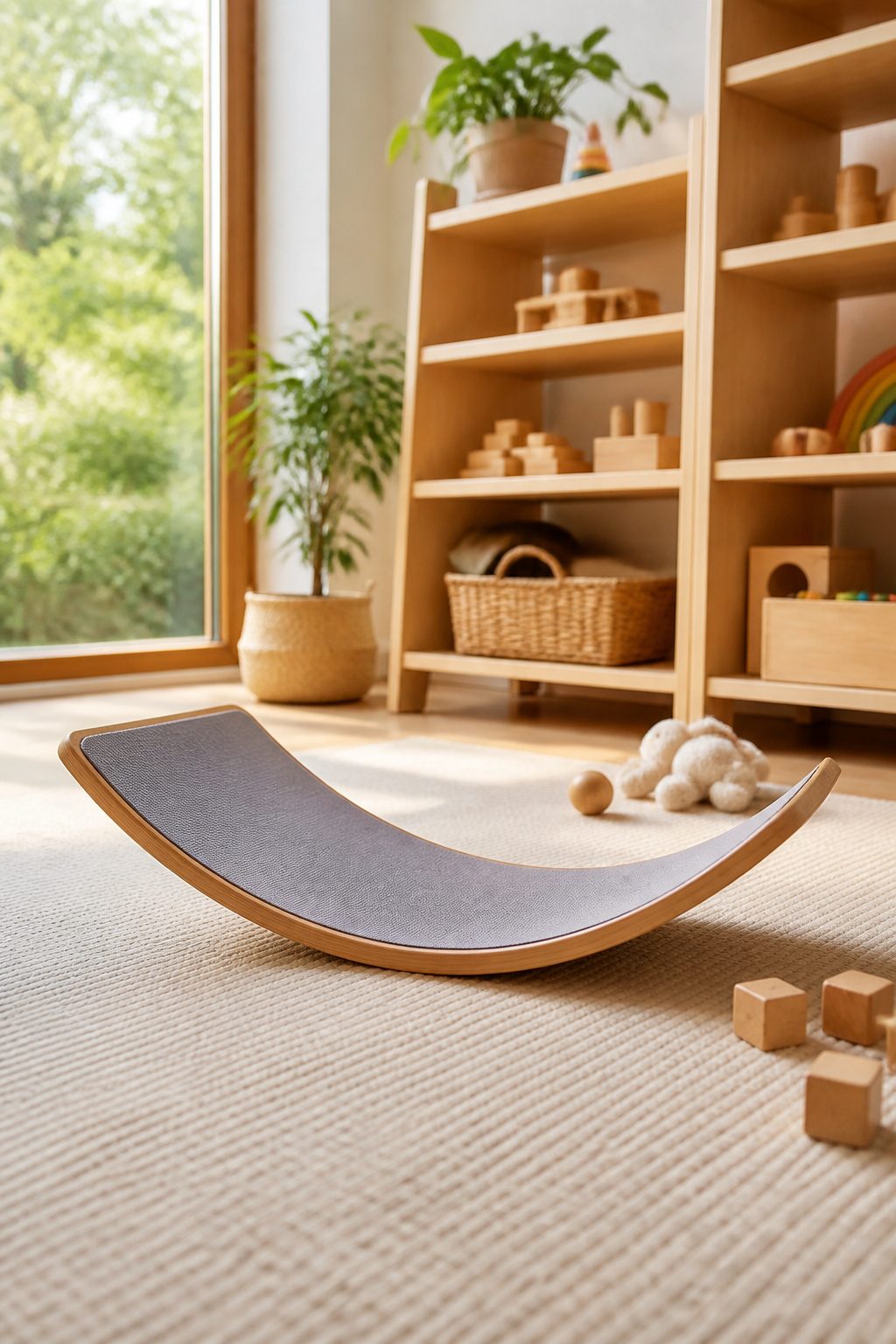 A low balance toy designed for toddlers to explore.