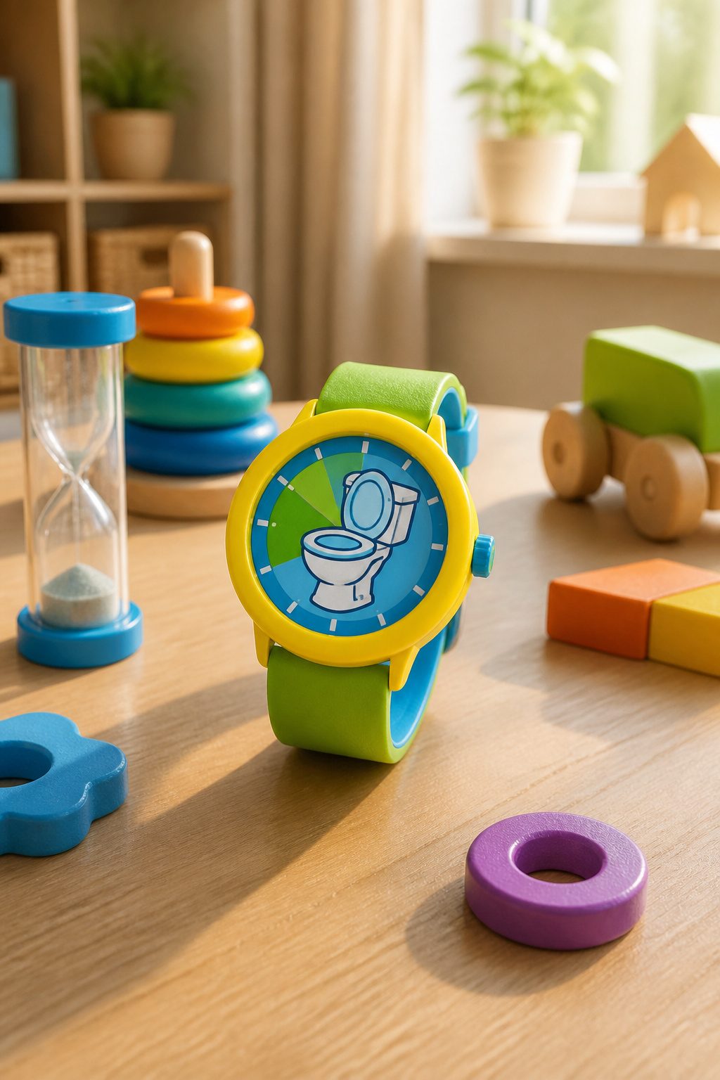 A kitchen timer used for potty training reminders.