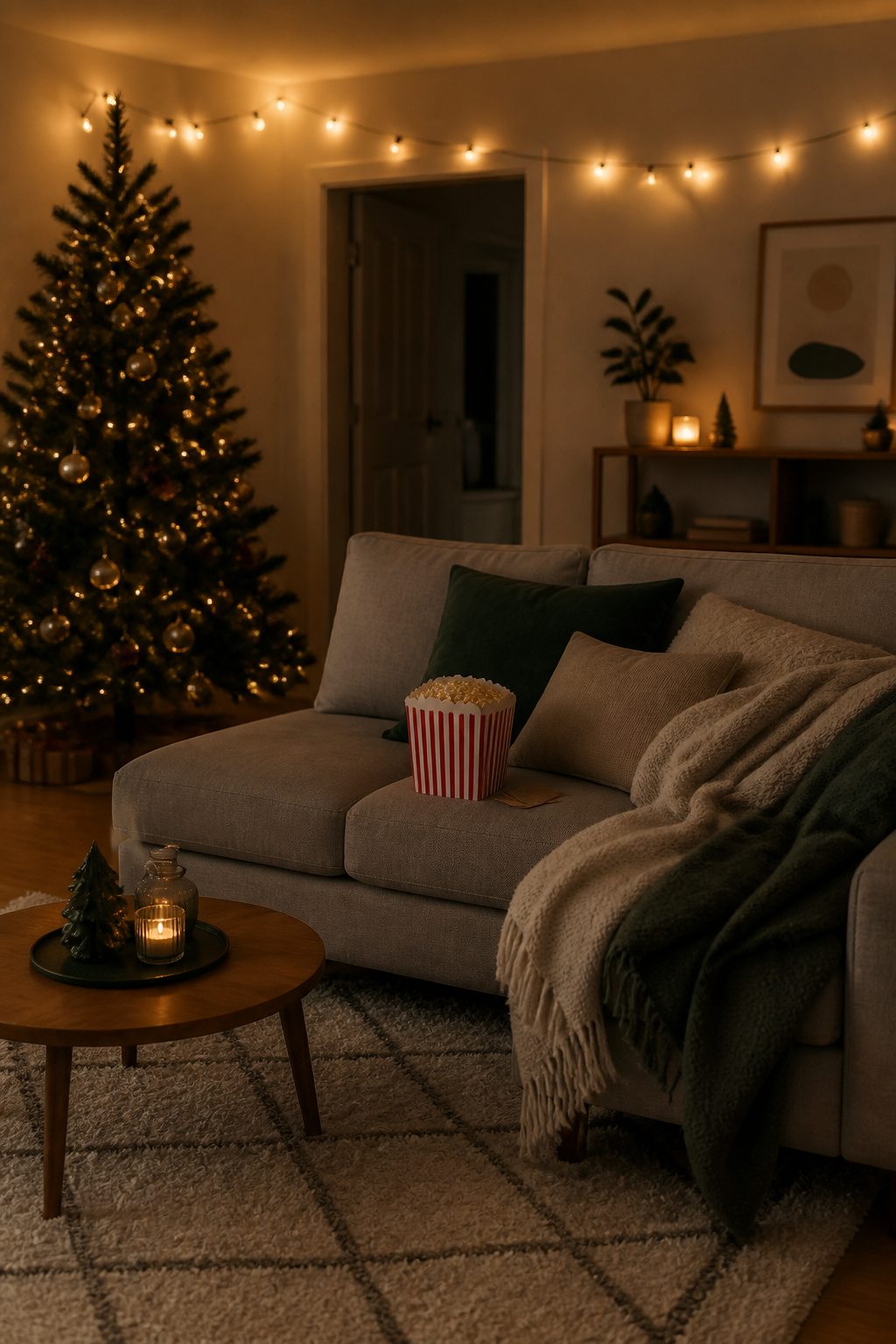 What to Put in a Christmas Eve Box: 15 Ideas for 2026 8 A printed code for streaming a movie next to popcorn.