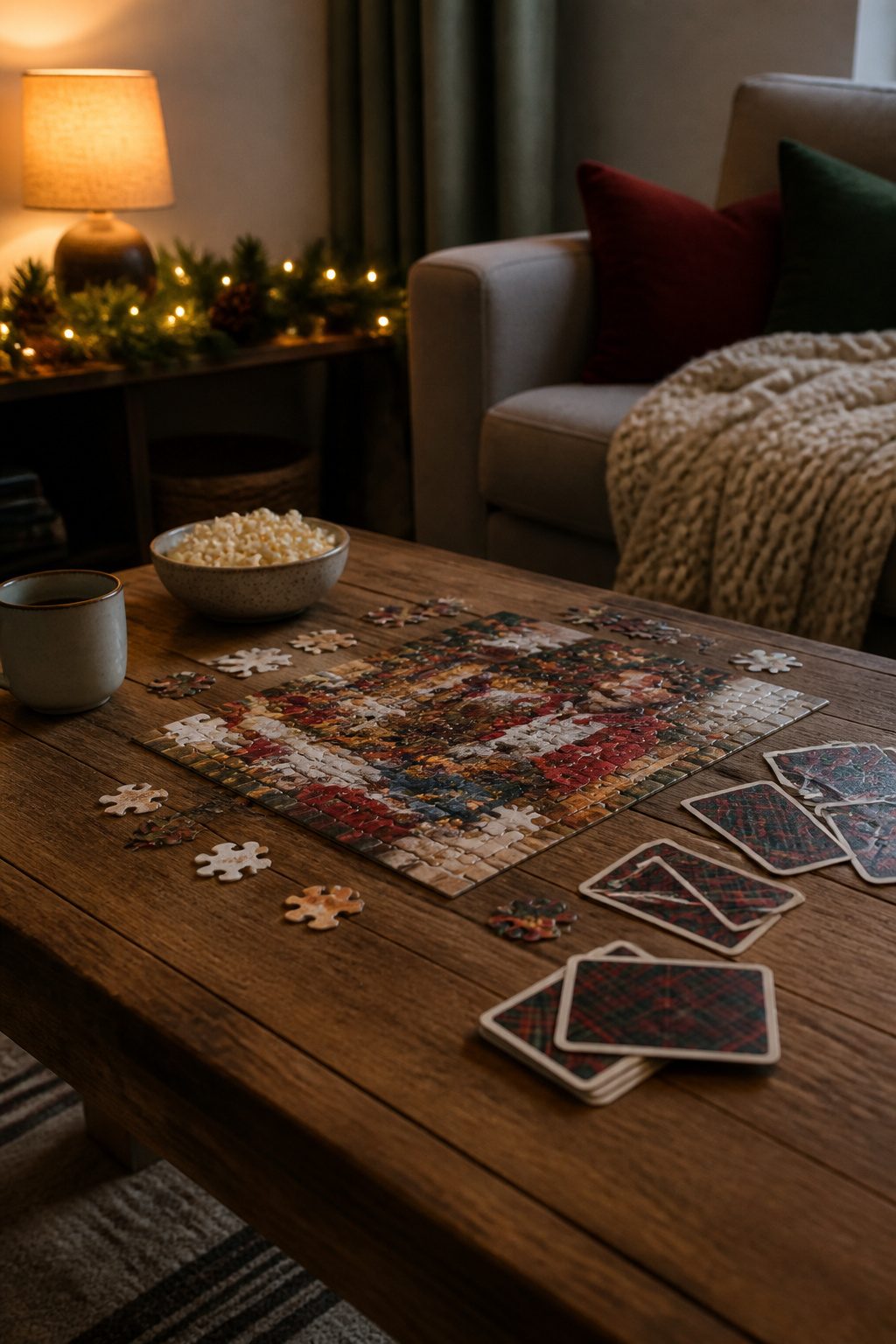 What to Put in a Christmas Eve Box: 15 Ideas for 2026 7 A colorful holiday puzzle and game cards on a table.