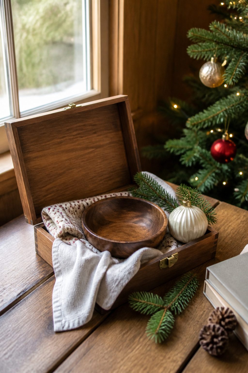 What to Put in a Christmas Eve Box: 15 Ideas for 2026 12 An engraved trinket dish surrounded by small mementos.