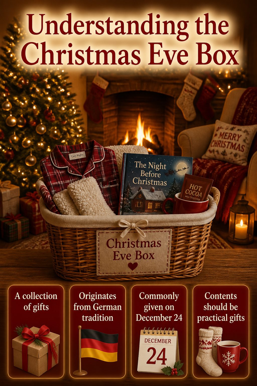 What to Put in a Christmas Eve Box: 15 Ideas for 2026 16 Various gifts and decorations inside a Christmas Eve box.